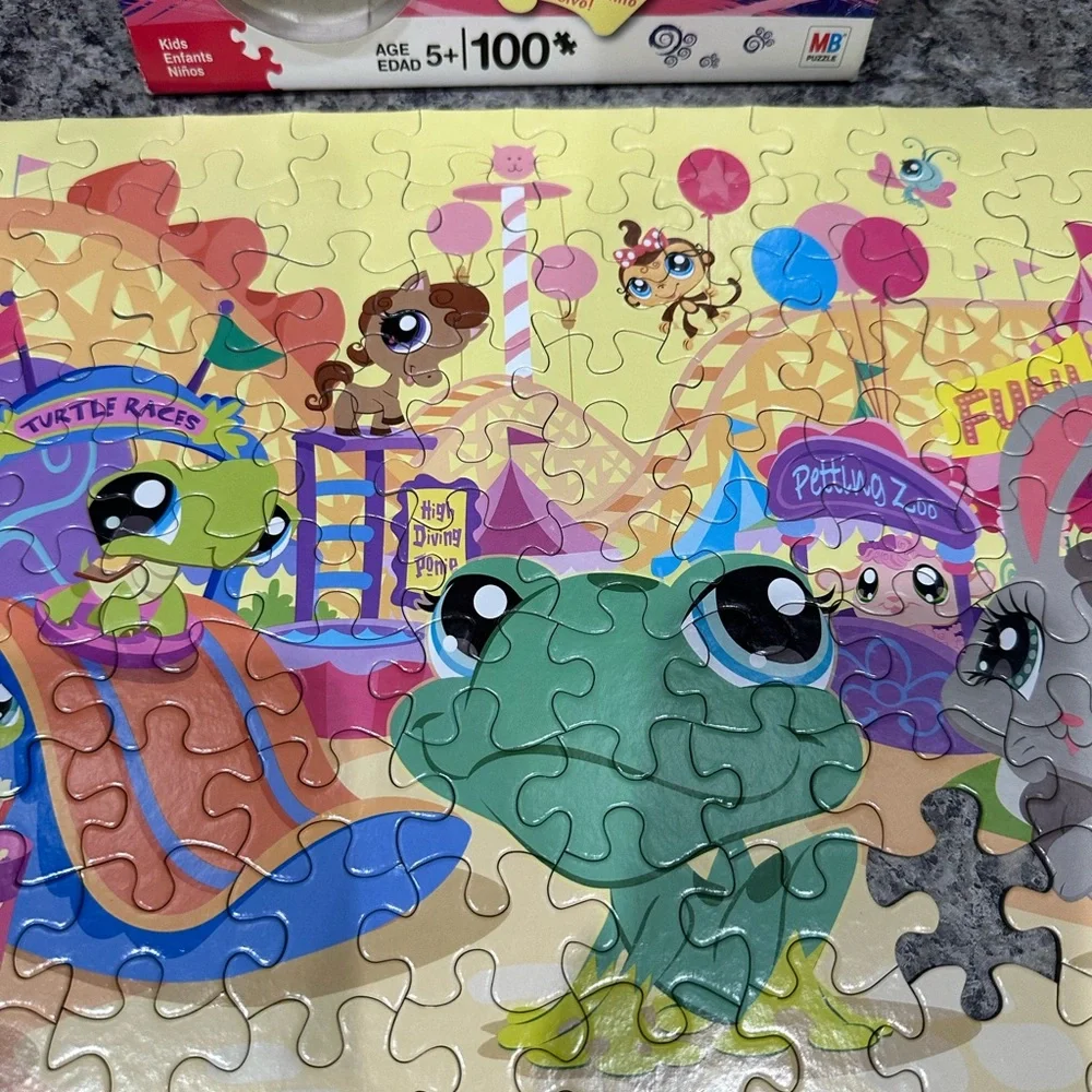 Littlest Pet Shop Puzzle 100 Pieces LPS Collectible Toy Pets At Carnival Fair